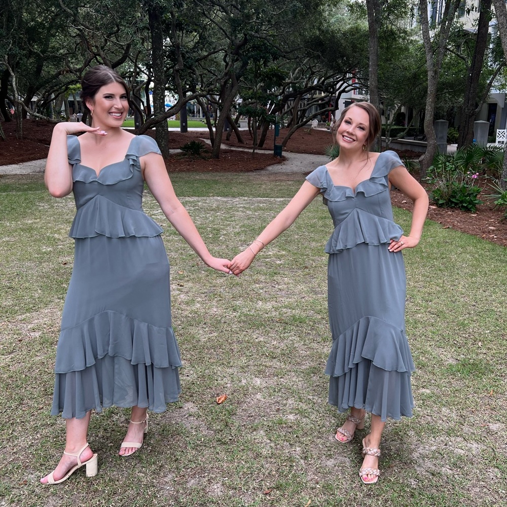 Show Me Your MuMu Reese Ruffle Dress in Deep Sage